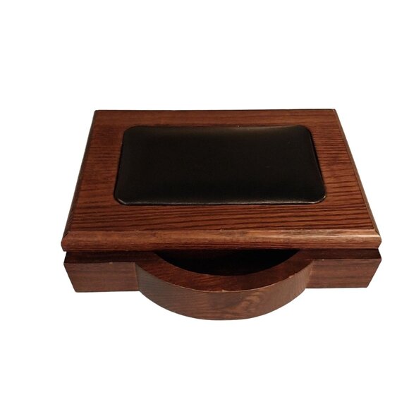 Dacasso A8409 Wood & Leather 4x6 Memo Holder - Picture 2 of 7